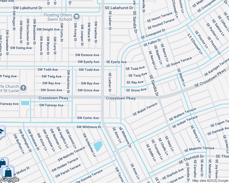map of restaurants, bars, coffee shops, grocery stores, and more near 146 Southeast Crosspoint Drive in Port St. Lucie