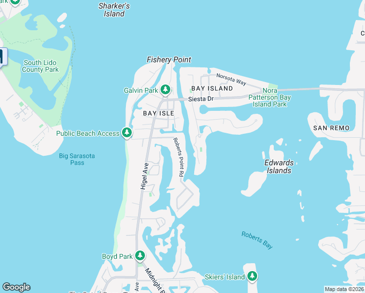 map of restaurants, bars, coffee shops, grocery stores, and more near 3960 Roberts Point Road in Sarasota