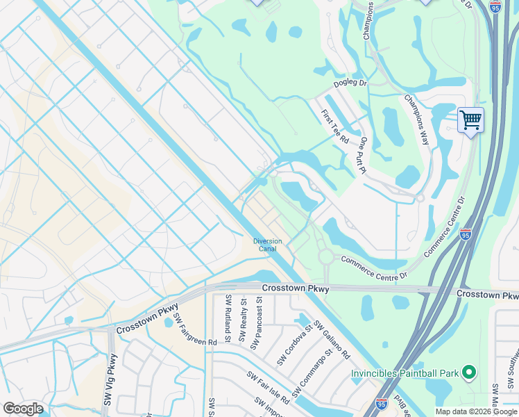 map of restaurants, bars, coffee shops, grocery stores, and more near 10211 Southwest Amerigo Lane in Port St. Lucie