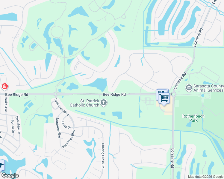 map of restaurants, bars, coffee shops, grocery stores, and more near 3716 Eagle Hammock Drive in Sarasota
