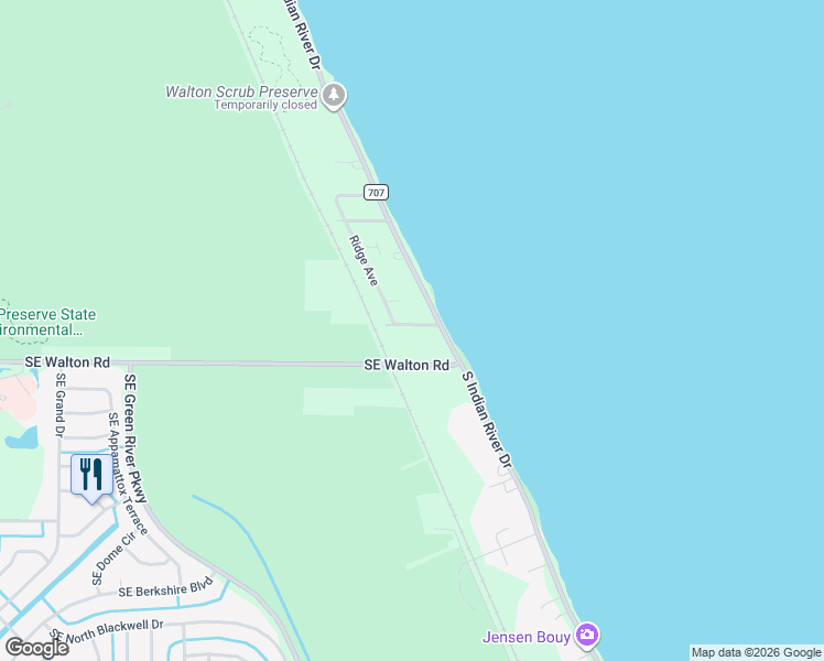 map of restaurants, bars, coffee shops, grocery stores, and more near 109 Main Street in Fort Pierce