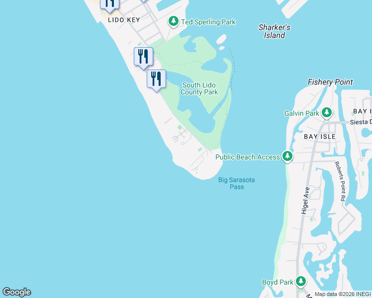 map of restaurants, bars, coffee shops, grocery stores, and more near 2110 Benjamin Franklin Drive in Sarasota