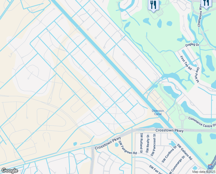 map of restaurants, bars, coffee shops, grocery stores, and more near Novella Way in Port St. Lucie