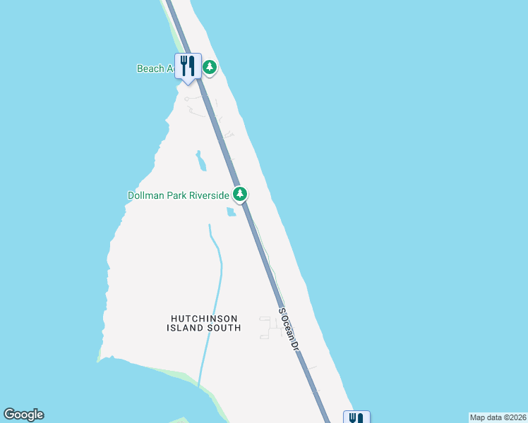 map of restaurants, bars, coffee shops, grocery stores, and more near 8900 South Ocean Drive in Jensen Beach