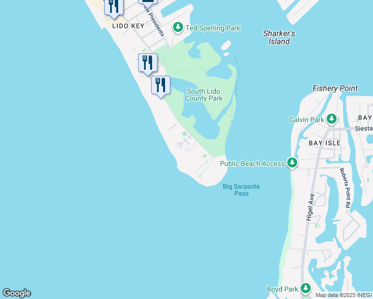 map of restaurants, bars, coffee shops, grocery stores, and more near 2110 Benjamin Franklin Drive in Sarasota