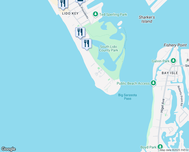 map of restaurants, bars, coffee shops, grocery stores, and more near 1900 Benjamin Franklin Drive in Sarasota