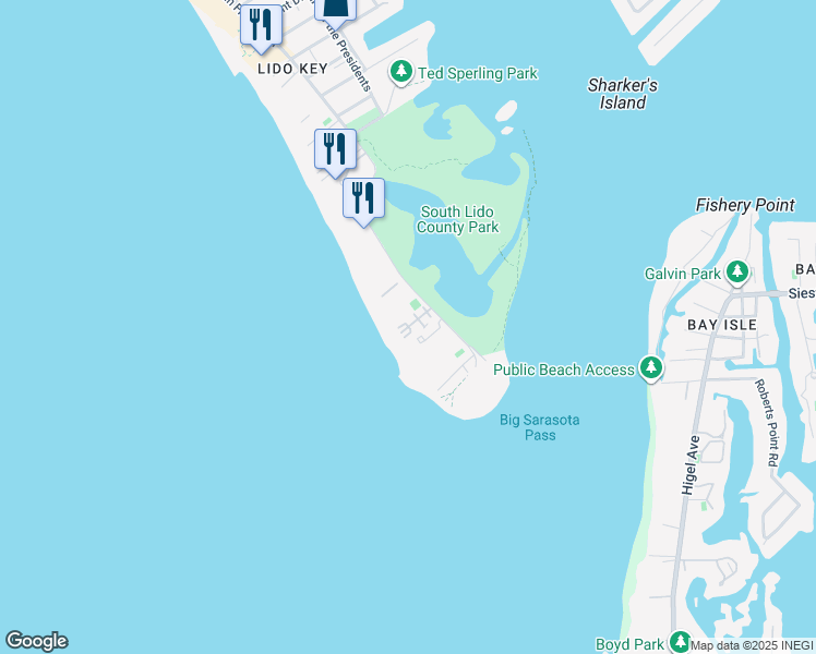 map of restaurants, bars, coffee shops, grocery stores, and more near 1900 Benjamin Franklin Drive in Sarasota