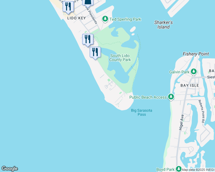 map of restaurants, bars, coffee shops, grocery stores, and more near 1800 Benjamin Franklin Drive in Sarasota