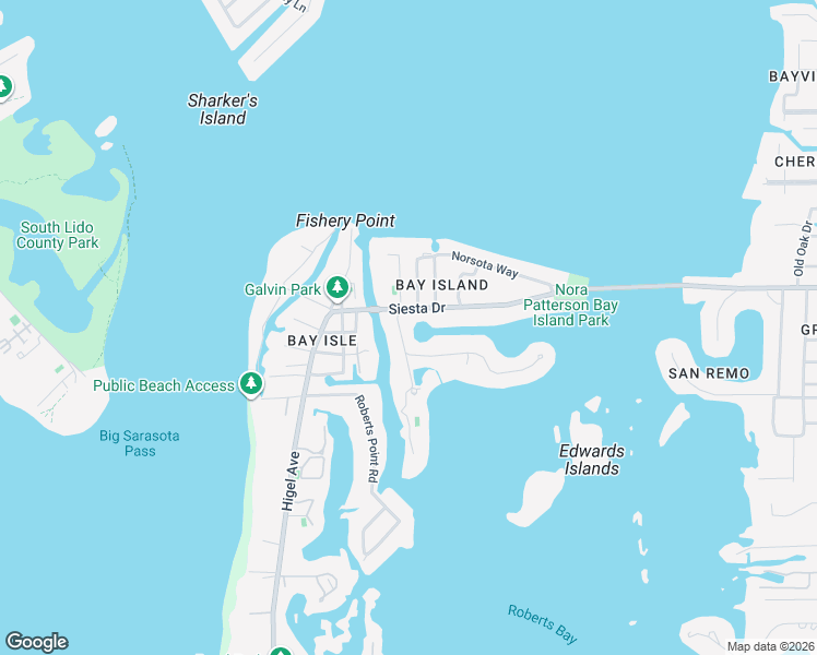 map of restaurants, bars, coffee shops, grocery stores, and more near 3535 Flamingo Avenue in Sarasota