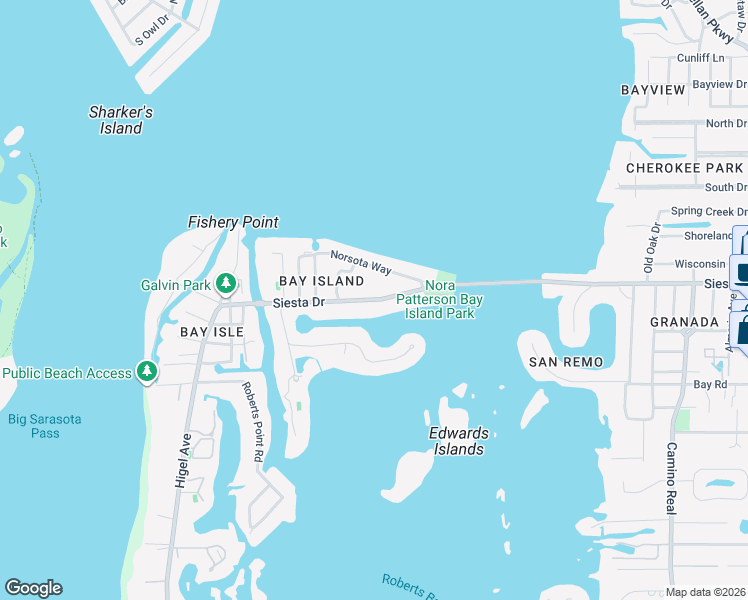 map of restaurants, bars, coffee shops, grocery stores, and more near 820 Siesta Drive in Sarasota
