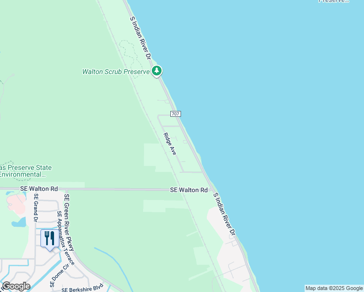 map of restaurants, bars, coffee shops, grocery stores, and more near 11205 South Indian River Drive in Fort Pierce