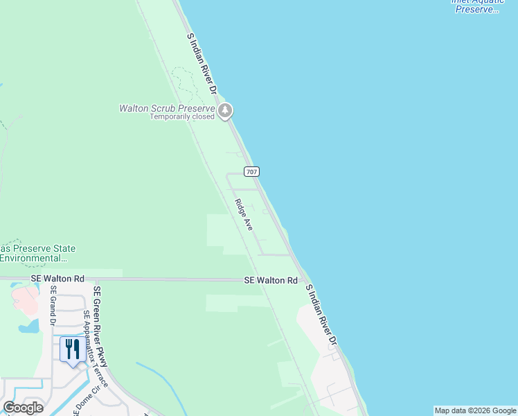 map of restaurants, bars, coffee shops, grocery stores, and more near 106 Ridge Circle in Fort Pierce