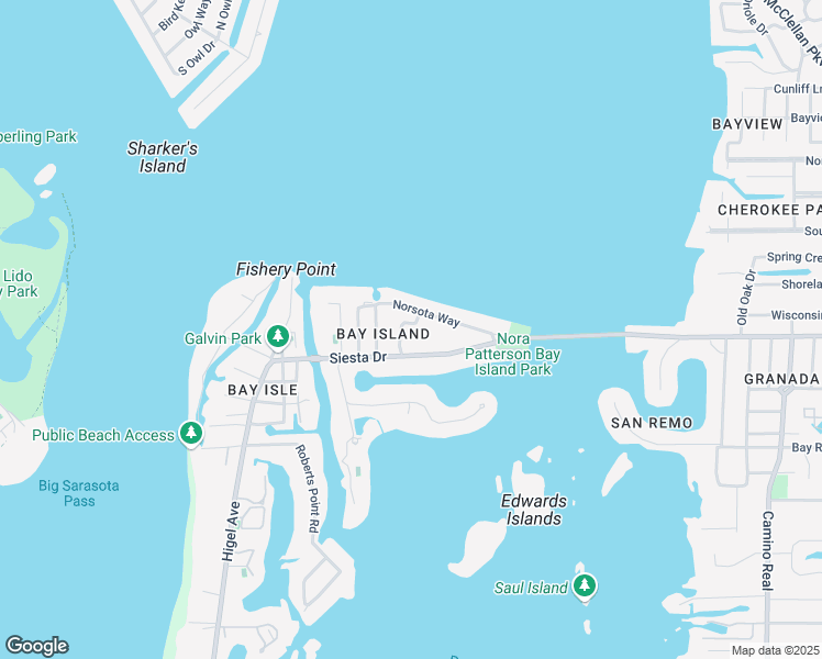 map of restaurants, bars, coffee shops, grocery stores, and more near 3435 Seagrape Drive in Sarasota