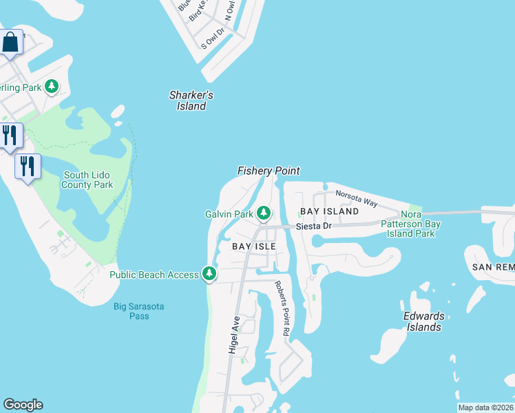map of restaurants, bars, coffee shops, grocery stores, and more near 115 Edmondson Avenue in Sarasota