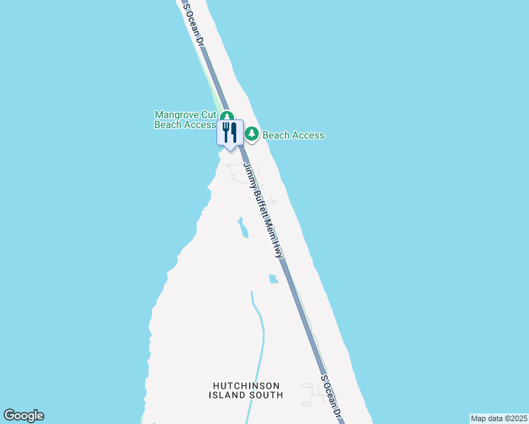 map of restaurants, bars, coffee shops, grocery stores, and more near 8959-8975 South Ocean Drive in Jensen Beach