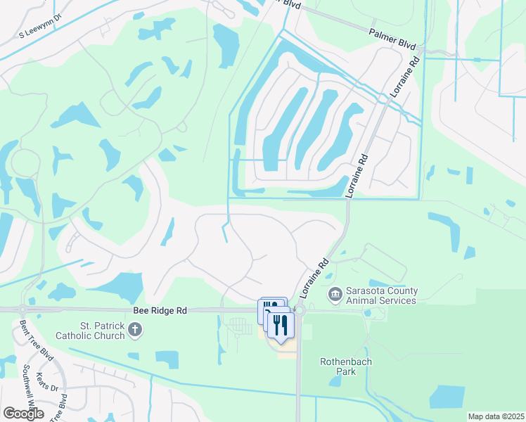 map of restaurants, bars, coffee shops, grocery stores, and more near 3769 Eagle Hammock Drive in Sarasota
