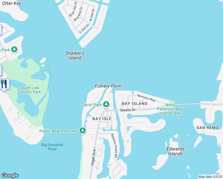 map of restaurants, bars, coffee shops, grocery stores, and more near 3217 Higel Avenue in Sarasota