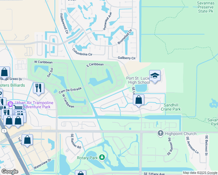 map of restaurants, bars, coffee shops, grocery stores, and more near Tortuga in Port St. Lucie