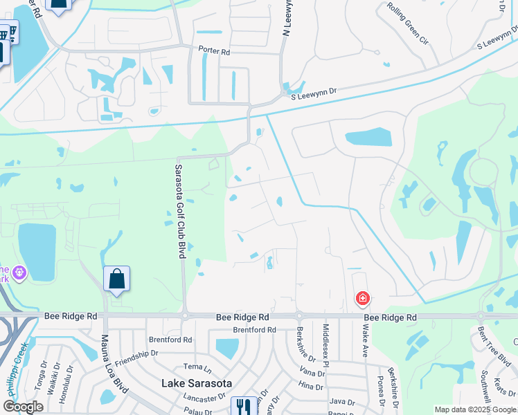 map of restaurants, bars, coffee shops, grocery stores, and more near 3502 Sunbeam Drive in Sarasota