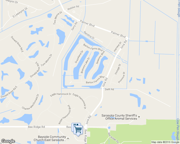 map of restaurants, bars, coffee shops, grocery stores, and more near 2980 Seasons Boulevard in Sarasota