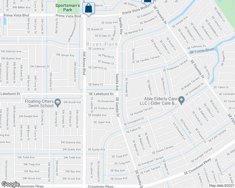 map of restaurants, bars, coffee shops, grocery stores, and more near 865 Southeast Sandia Drive in Port Saint Lucie