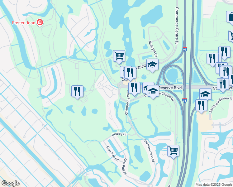map of restaurants, bars, coffee shops, grocery stores, and more near 9911 Perfect Drive in Port St. Lucie
