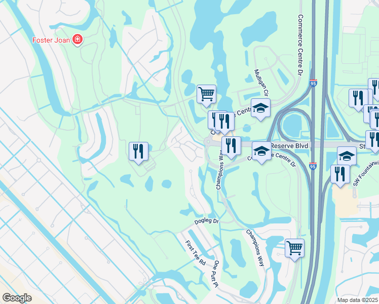 map of restaurants, bars, coffee shops, grocery stores, and more near 9855 Perfect Drive in Port St. Lucie