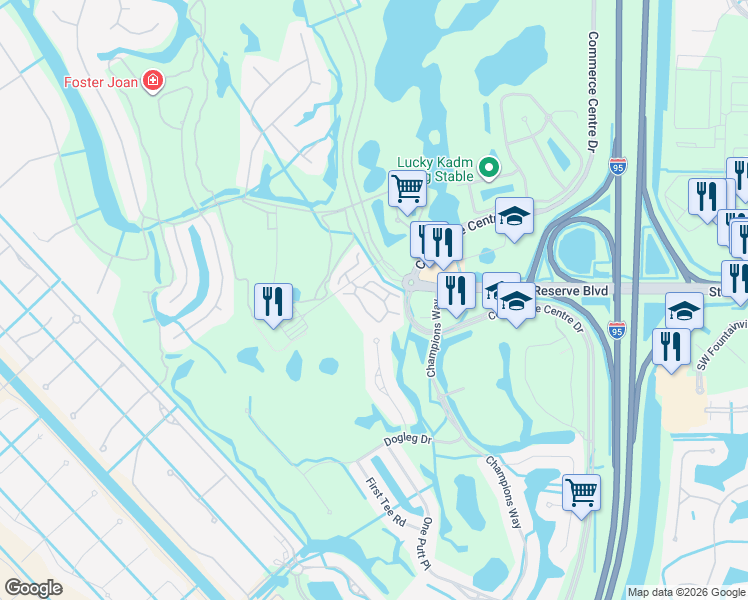 map of restaurants, bars, coffee shops, grocery stores, and more near 9975 Perfect Drive in Port St. Lucie