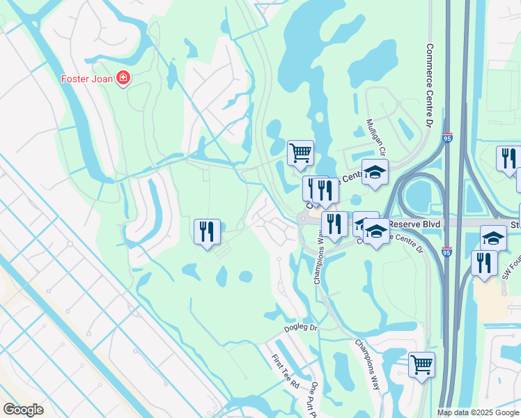 map of restaurants, bars, coffee shops, grocery stores, and more near 9891 Perfect Drive in Port St. Lucie