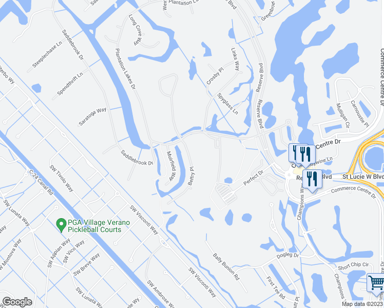 map of restaurants, bars, coffee shops, grocery stores, and more near 8324 Belfry Place in Port Saint Lucie