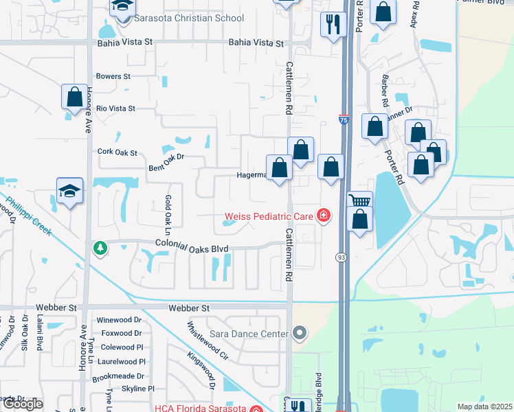 map of restaurants, bars, coffee shops, grocery stores, and more near 5732 Aaron Court in Sarasota