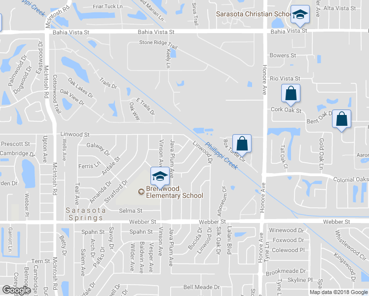 map of restaurants, bars, coffee shops, grocery stores, and more near 4954 Gold Trees Way in Sarasota