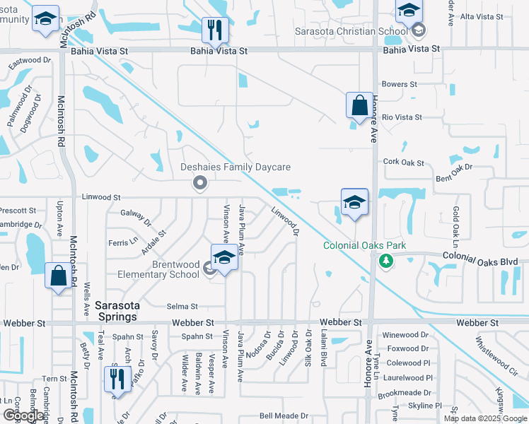 map of restaurants, bars, coffee shops, grocery stores, and more near 4978 Gold Trees Way in Sarasota