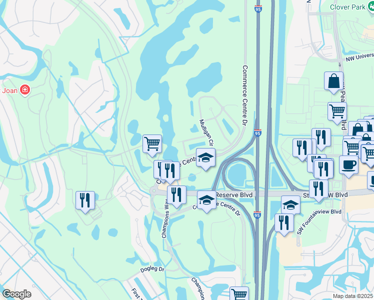 map of restaurants, bars, coffee shops, grocery stores, and more near 9337 World Cup Way in Port St. Lucie