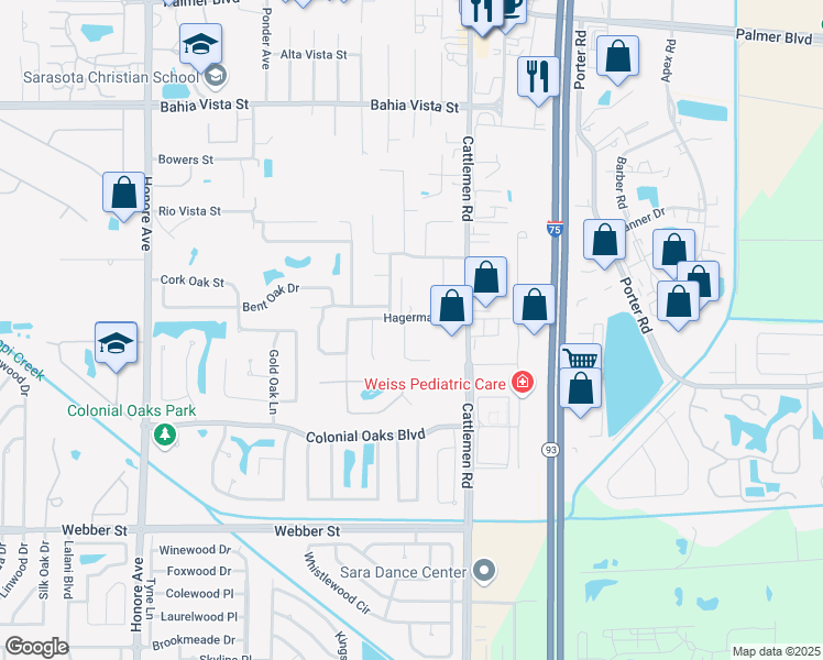 map of restaurants, bars, coffee shops, grocery stores, and more near 2013 Old Arbor Court in Sarasota