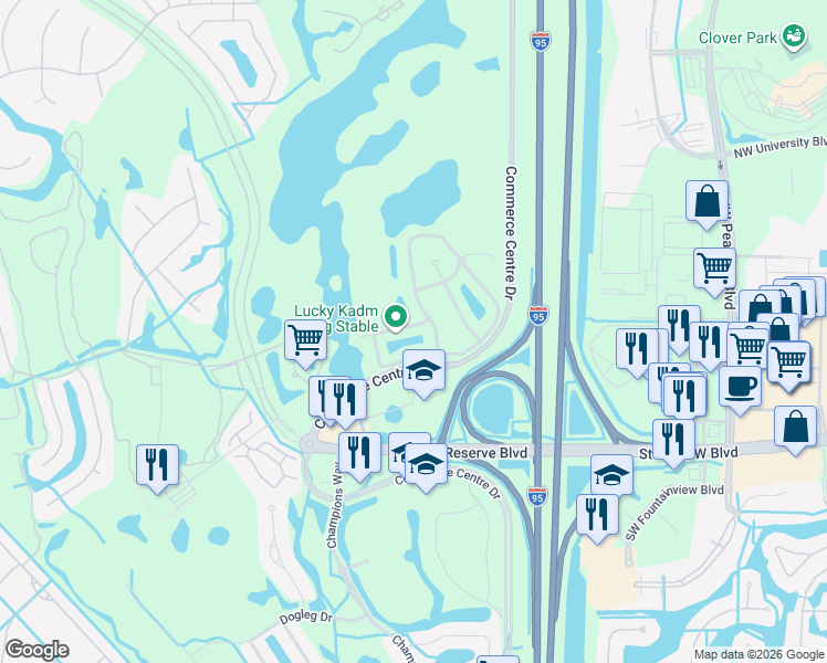 map of restaurants, bars, coffee shops, grocery stores, and more near 9214 World Cup Way in Port St. Lucie