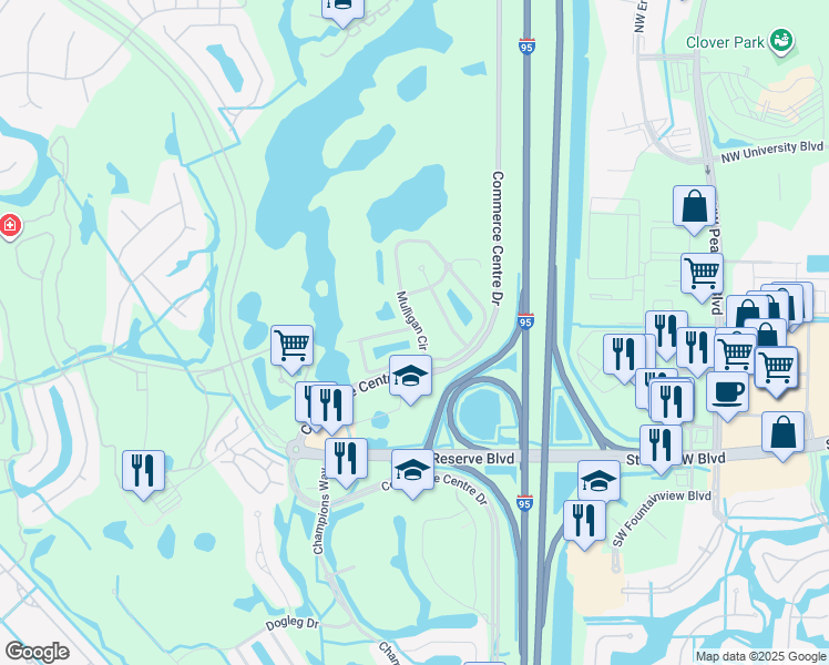 map of restaurants, bars, coffee shops, grocery stores, and more near 9214 World Cup Way in Port St. Lucie