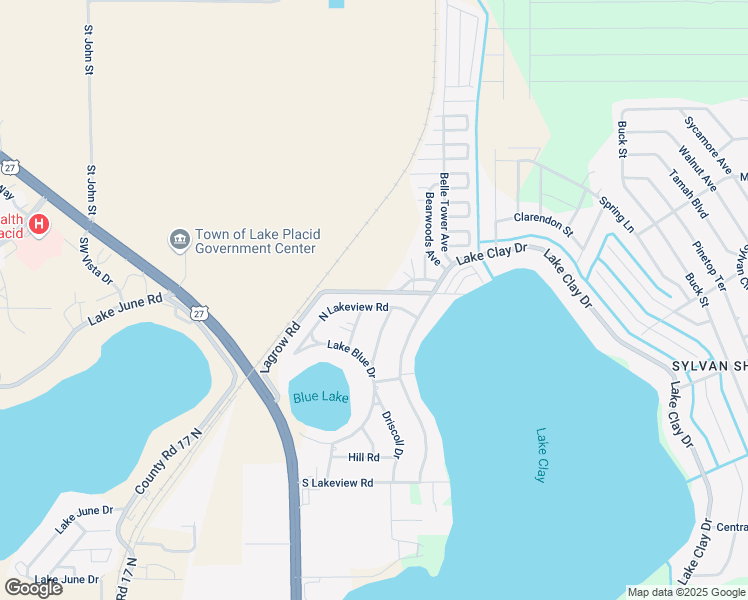 map of restaurants, bars, coffee shops, grocery stores, and more near 603 N Lakeview Rd in Lake Placid