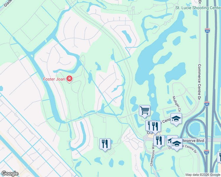 map of restaurants, bars, coffee shops, grocery stores, and more near 8040 Links Way in Port St. Lucie