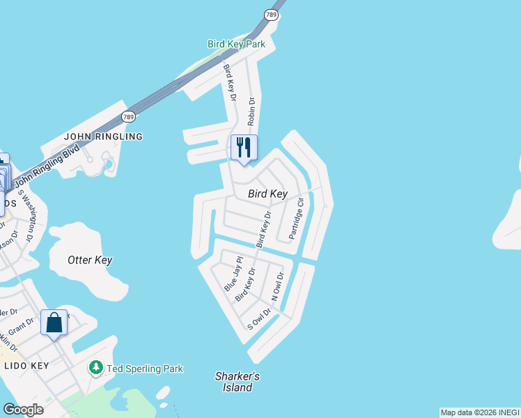 map of restaurants, bars, coffee shops, grocery stores, and more near in Sarasota