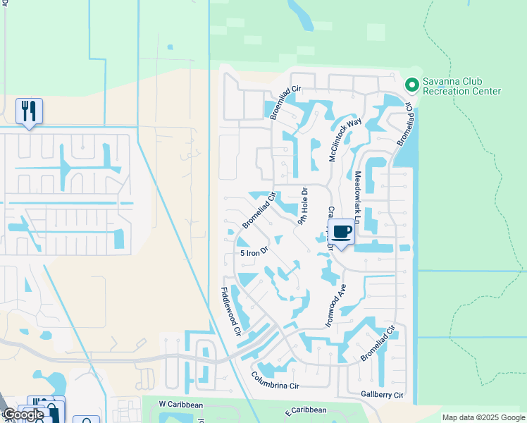 map of restaurants, bars, coffee shops, grocery stores, and more near 8112 Long Drive Drive in Port St. Lucie