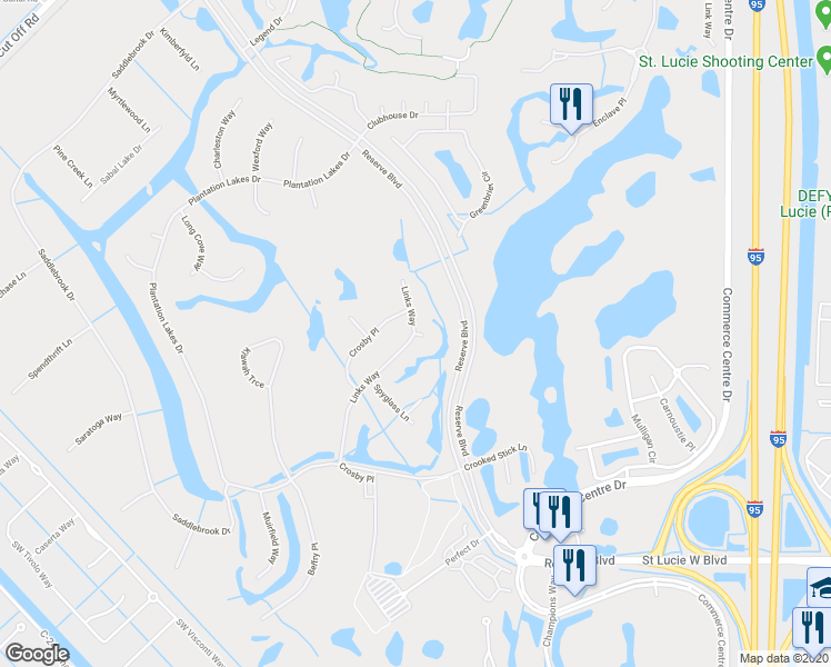 map of restaurants, bars, coffee shops, grocery stores, and more near 9971 Perfect Drive in Port St. Lucie