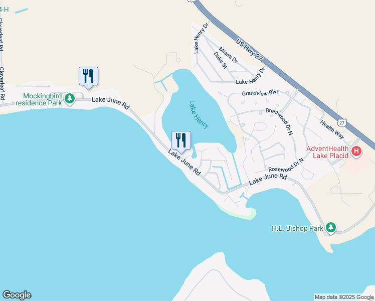 map of restaurants, bars, coffee shops, grocery stores, and more near 6 Henrietta Pl in Lake Placid