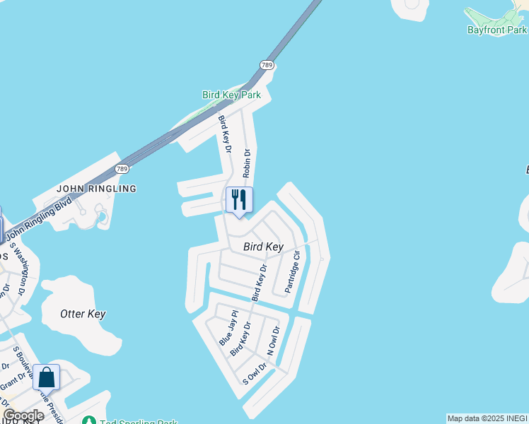 map of restaurants, bars, coffee shops, grocery stores, and more near 450 East Royal Flamingo Drive in Sarasota
