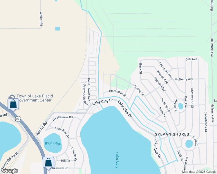 map of restaurants, bars, coffee shops, grocery stores, and more near 1505-1509 Citadel Street in Lake Placid