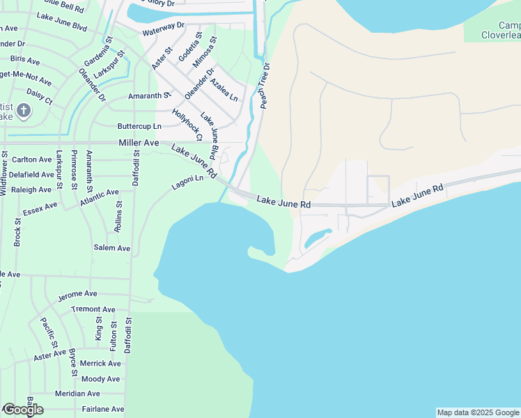 map of restaurants, bars, coffee shops, grocery stores, and more near 1040 Lake June Road in Lake Placid