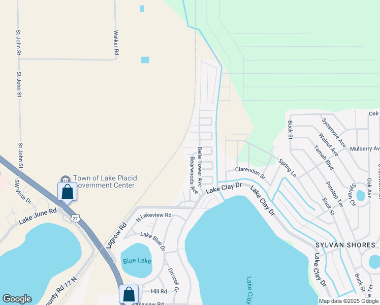 map of restaurants, bars, coffee shops, grocery stores, and more near 247-299 Bearwoods Ave in Lake Placid