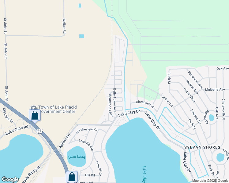 map of restaurants, bars, coffee shops, grocery stores, and more near 299 Bearwoods Avenue in Lake Placid