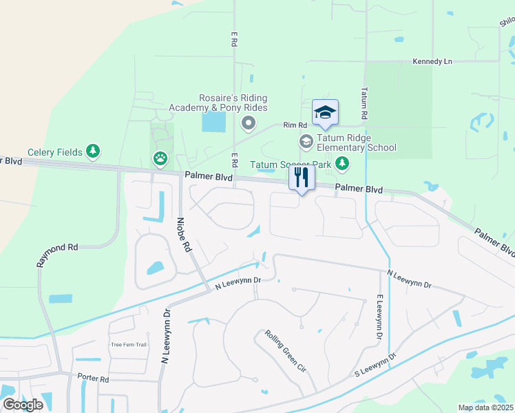 map of restaurants, bars, coffee shops, grocery stores, and more near 7489 Palmer Glen Circle in Sarasota