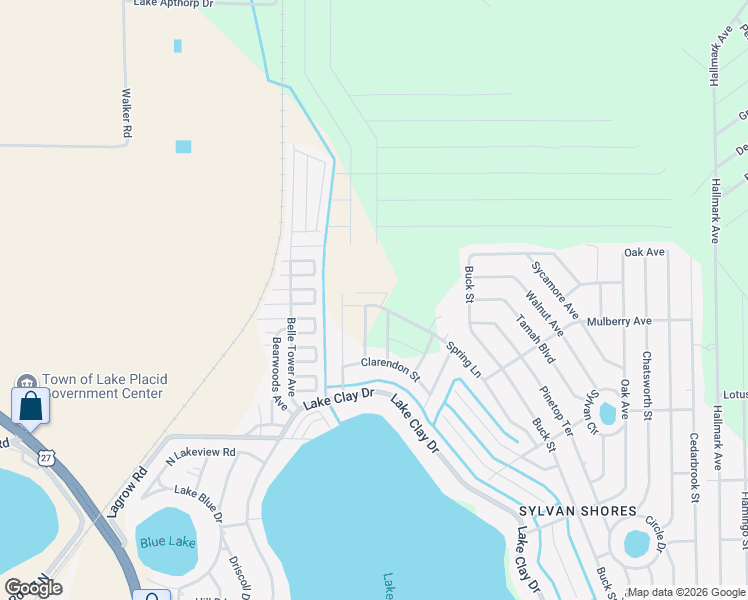 map of restaurants, bars, coffee shops, grocery stores, and more near 1515 Spring Lane in Lake Placid